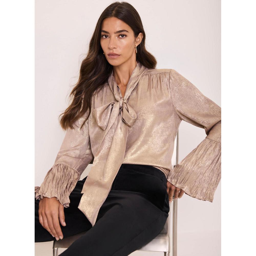 Mint Velvet Metallic Ruffle Detail Blouse
